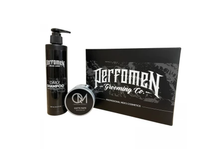 Подарунковий набір для чоловіків PerfomeN Daily Shampoo 250мл + QM Matte Paste 100мл