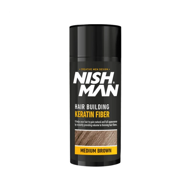 Кератинова фібра для об'єму волосся Nishman Hair Keratine Fiber Medium Brown 20 г