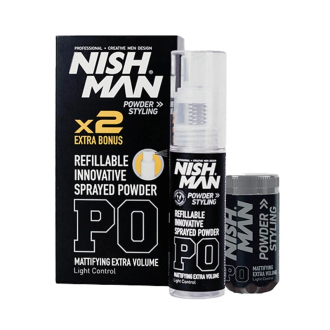 Пудра для стилізації волосся в спреї Nishman Light Control Refillable Sprayed Powder 20+20 г