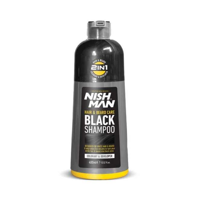 Шампунь для волосся та бороди Nishman Hair & Beard Black Shampoo 400 мл
