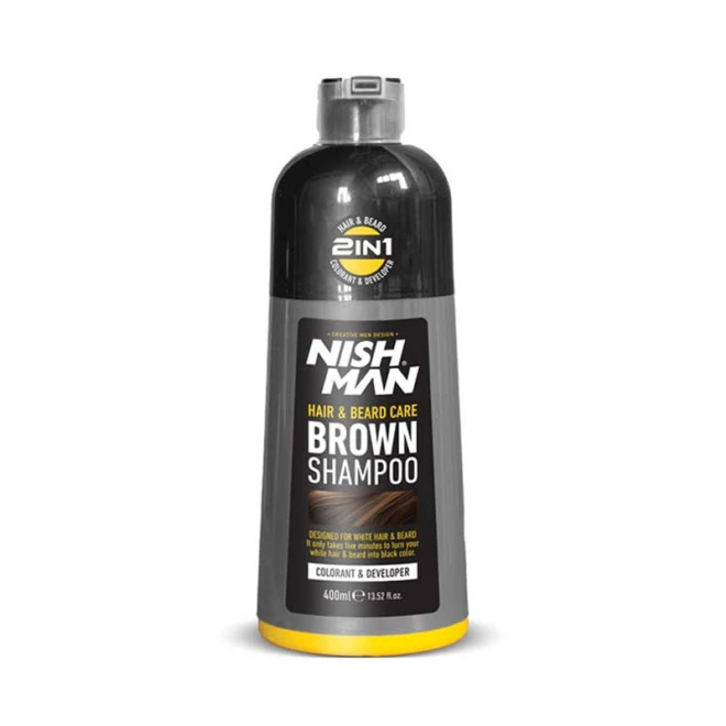 Шампунь для волосся та бороди Nishman Hair & Beard Brown Shampoo 400 мл