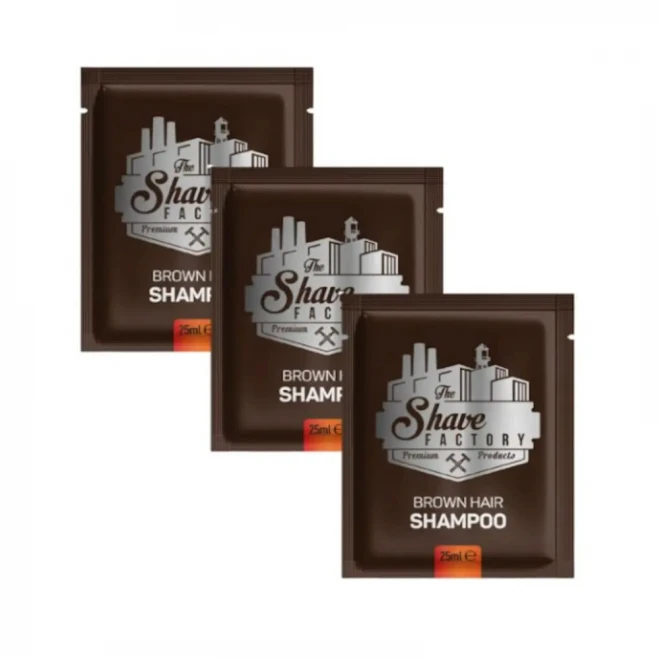 Шампунь для маскування волосся The Shave Factory Brown Hair Shampoo 10 x 25мл (коричнева)