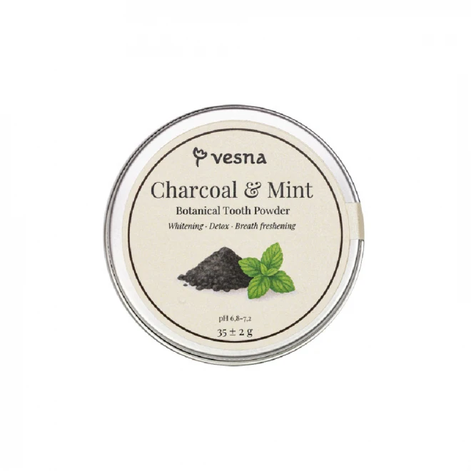 Відбілюючий зубний порошок Vesna Вугілля та М’ята 35 гр
