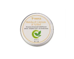 Премиальный зубной порошок Vesna Матча, Кальций и Ксилитол 35 г