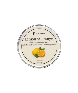 Освіжаючий зубний порошок Vesna Лимон та Апельсин 35 гр