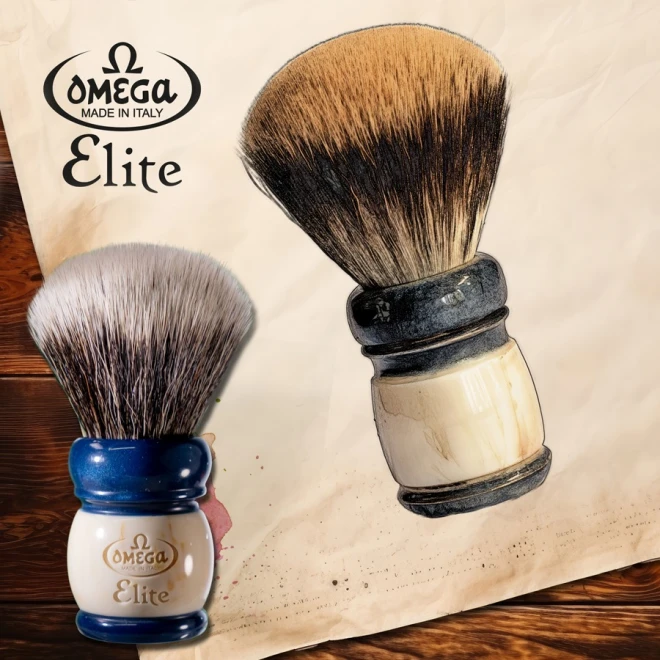 Помазок для гоління Omega Elite Fiber Shaving Brush Vintage Edition MB1920
