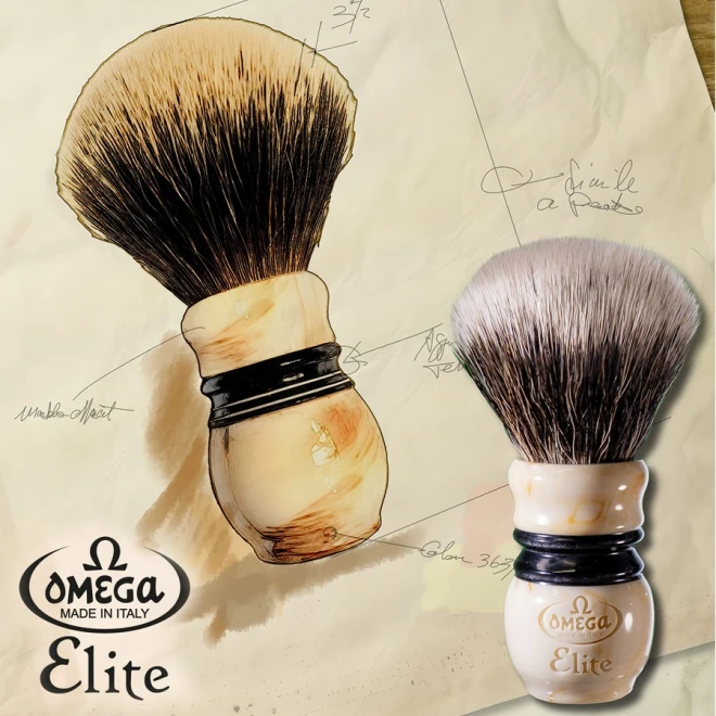 Помазок для гоління Omega Elite Fiber Shaving Brush Vintage Edition MB1921