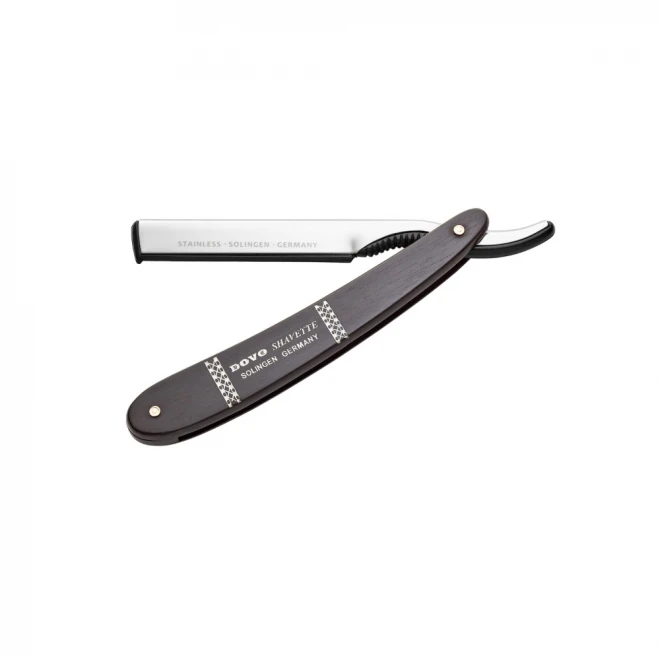 Бритва-Шаветт Dovo Shavette 201 061 Ebony Wood – шаветка зі змінними лезами, нержавіюча сталь + ручка з ебенового дерева