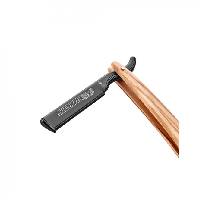 Бритва-Шаветт Dovo Shavette 201 071 Olive Wood – легка шаветка зі змінними лезами, анодований алюміній + ручка з оливкового дерева