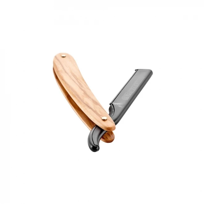 Бритва-Шаветт Dovo Shavette 201 071 Olive Wood – легка шаветка зі змінними лезами, анодований алюміній + ручка з оливкового дерева