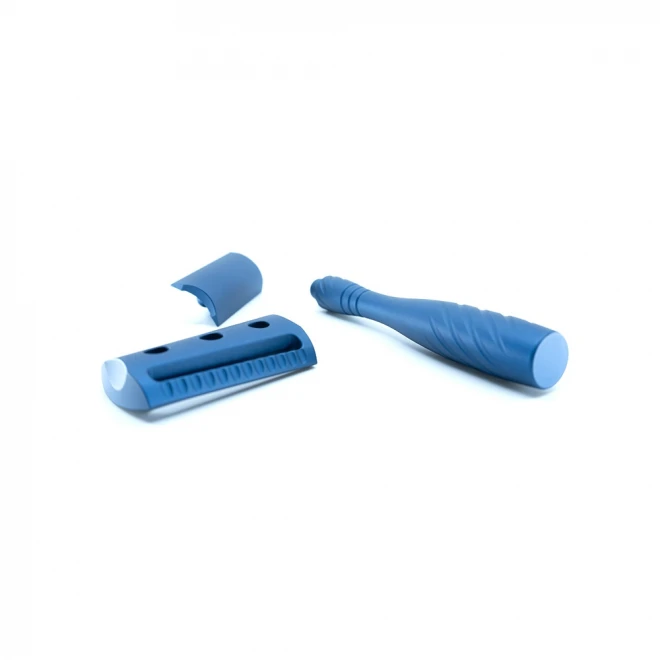 Станок для гоління Varukh Slant Safety Razor Deep Navy Blue — класична слант-бритва з алюмінію