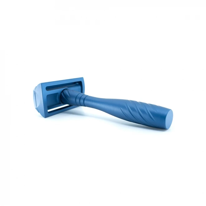 Станок для гоління Varukh Slant Safety Razor Deep Navy Blue — класична слант-бритва з алюмінію