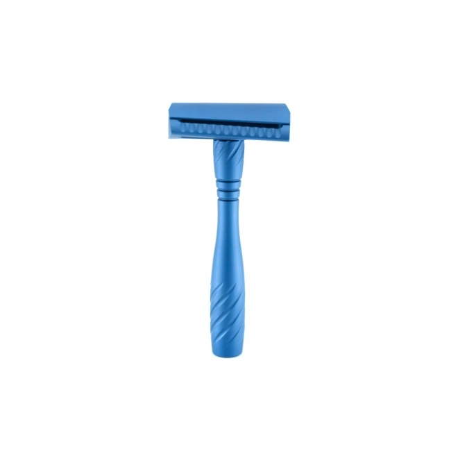 Станок для гоління Varukh Slant Safety Razor Deep Navy Blue — класична слант-бритва з алюмінію
