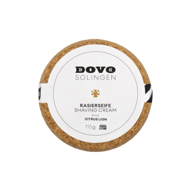 Мило для гоління DOVO Shaving Soap Deep Leather 115 г – щільна стабільна піна та ідеальне ковзання | аромат шкіри й сандалу, банка stoneware з корком