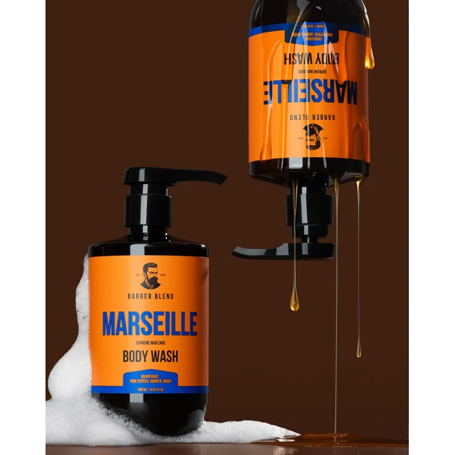 Парфумований гель для душу Barber Blend Marseille для чоловіків 500 мл – свіжа чистота та чоловічий аромат у великому форматі
