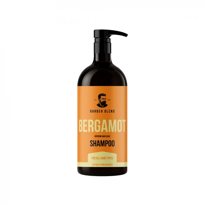 Шампунь для всіх типів волосся Barber Blend Bergamot 1000 мл – універсальне щоденне очищення з ароматом бергамоту