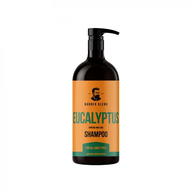 Шампунь для всіх типів волосся Barber Blend Eucalyptus 1000 мл – глибоке свіже очищення з евкаліптом