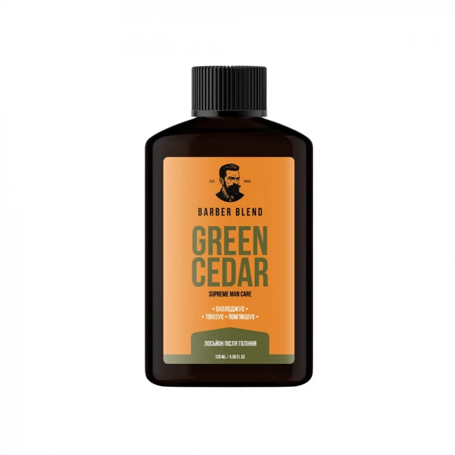 Освіжальний лосьйон після гоління Barber Blend Green Cedar 120 мл – заспокійливий догляд з ароматом кедра та зелених нот