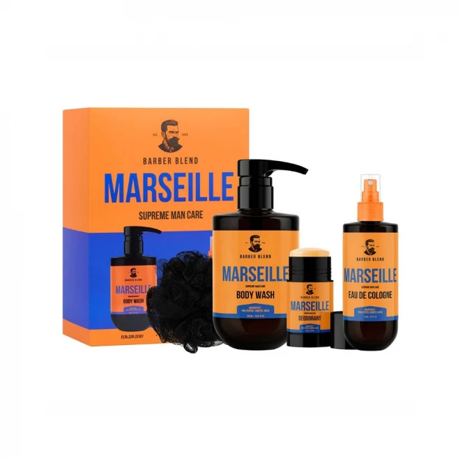 Подарунковий набір для чоловіків Barber Blend Marseille – свіжий чоловічий догляд у єдиному ароматі