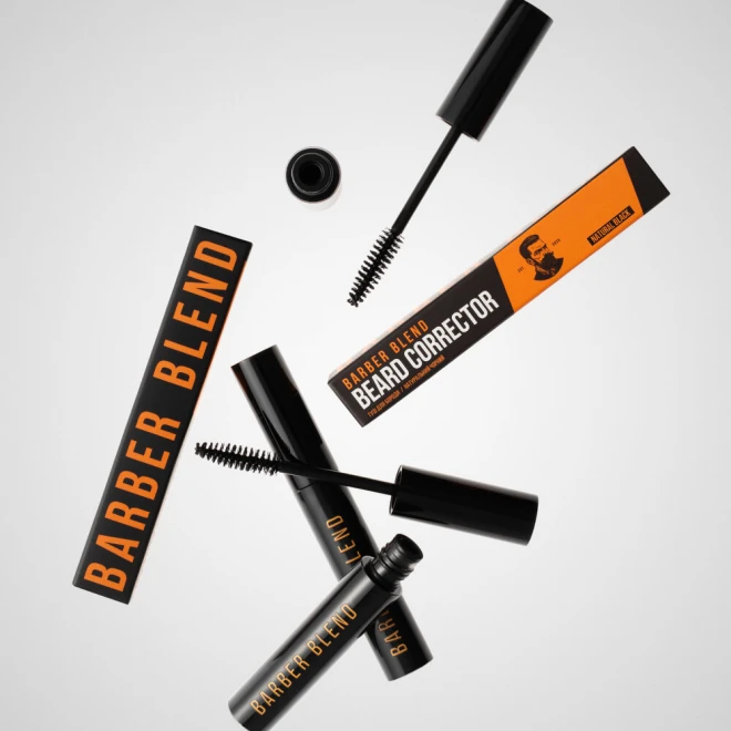 Туш для бороди та вус Barber Blend (01 Natural Black) 10 мл — природний чорний тон, швидке коригування та акуратний вигляд