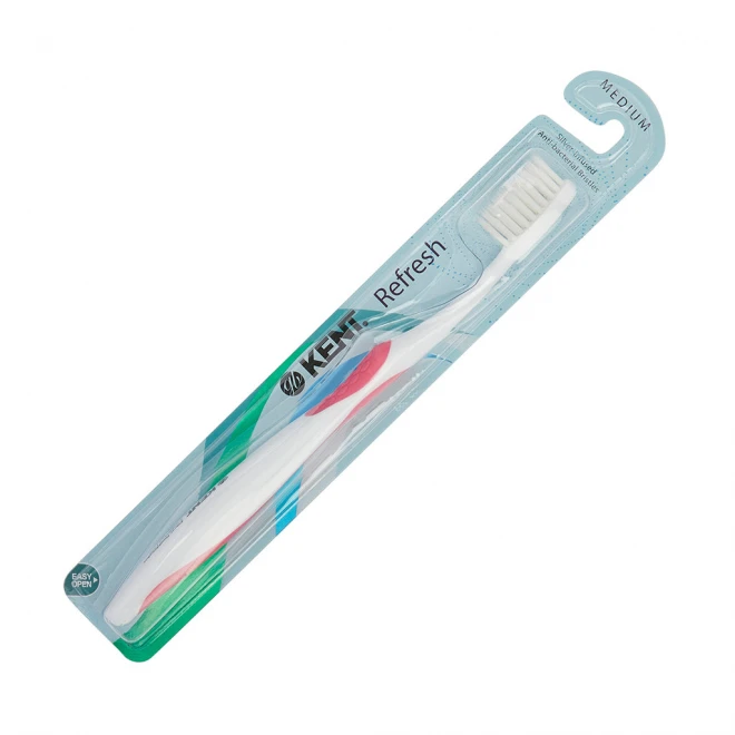 Зубна щітка Kent Silver Infused Refresh Medium (Red) — британська якість та антибактеріальний ефект