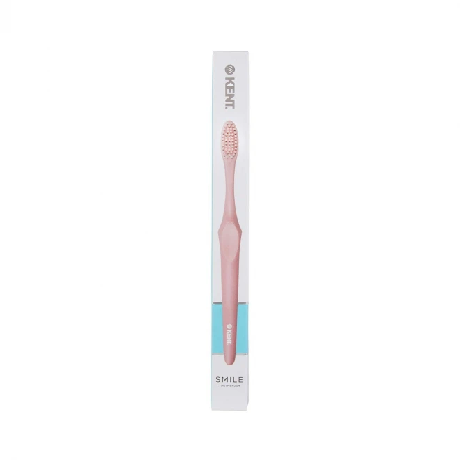 Зубна щітка Kent SMILE Super Soft (Pink) — делікатність та антибактеріальний захист для здоров'я ясен