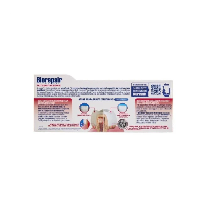 Зубна паста Biorepair Fast Sensitive Repair 60 мл – швидке зниження чутливості та відновлення емалі | Barbercompany
