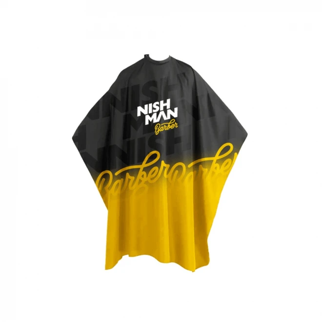 Перукарська накидка Nishman Professional Cape Yellow & Black — яскравий захист для вашого салону