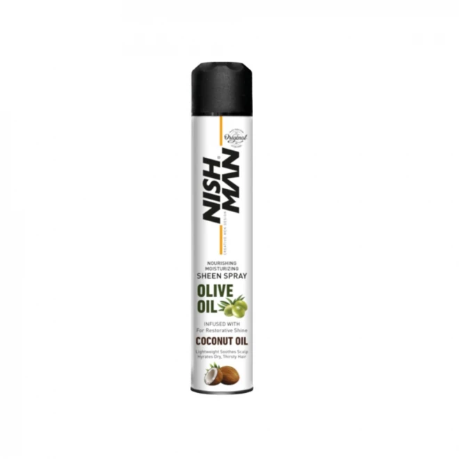 Спрей для блиску волосся Nishman Olive Oil Sheen Spray Coconut Oil — розкішне сяйво та догляд