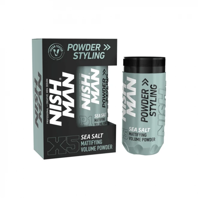 Пудра для об'єму Nishman Styling Powder Wax P5 з морською сіллю — ефект пляжного укладання та матовість