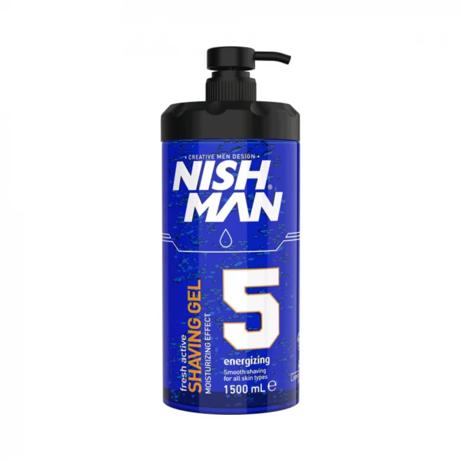 Гель для гоління Nishman Shaving Gel No.5 energizing 1500 мл – освіжаючий гель для комфортного та безпечного гоління
