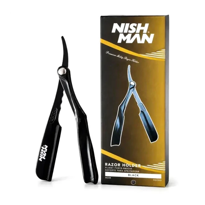 Бритва-шаветт Nishman Milly Clutch Razor Holder Thick Black – міцний тримач для змінних лез з ергономічною ручкою