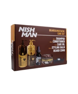 Подарунковий набір для догляду за бородою Nishman Beard & Mustache Care Set (5 предметів)