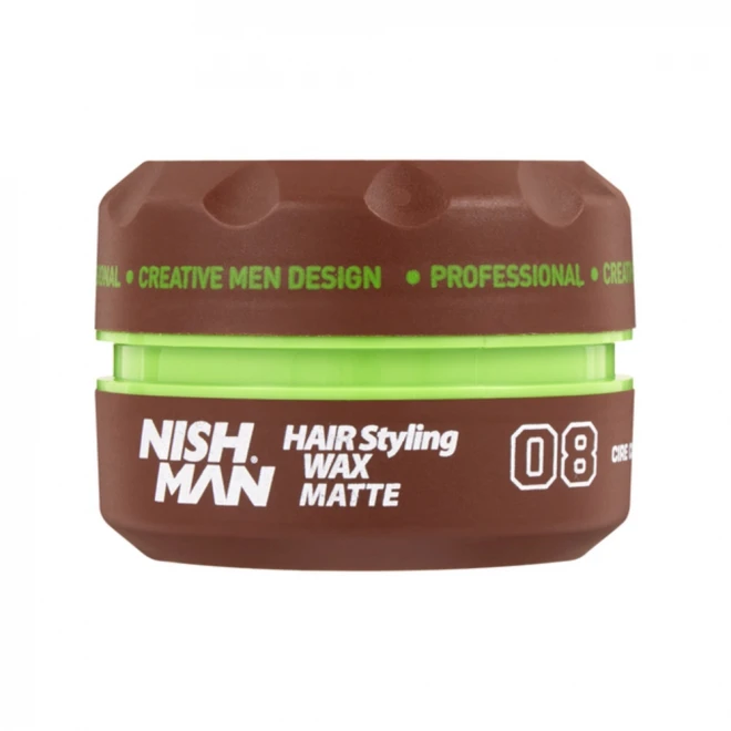 Матовий віск Nishman Matte Wax 08 — сильна фіксація та природний об'єм без блиску