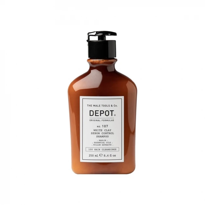 Шампунь DEPOT No. 107 White Clay Sebum Control Shampoo, 250 мл — контроль жирності з білою глиною
