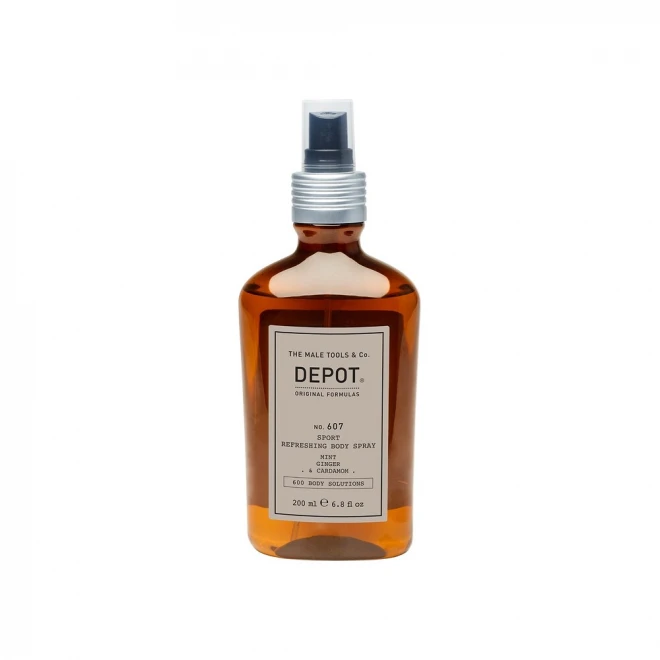 Спрей для тіла DEPOT No. 607 Sport Refreshing Body Spray, 200 мл — свіжість з м'ятою, імбиром і кардамоном