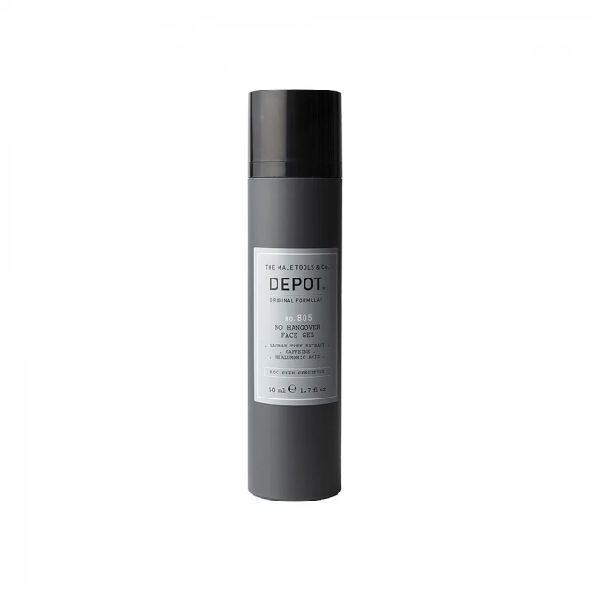 Гель для обличчя DEPOT No. 805 No Hangover Face Gel, 50 мл — свіжий вигляд з кофеїном і баобабом