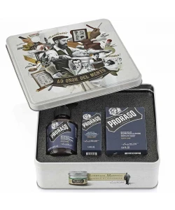 Набор Для Бороды Proraso Metal Box Beard Care Azur Lime Gift Set
