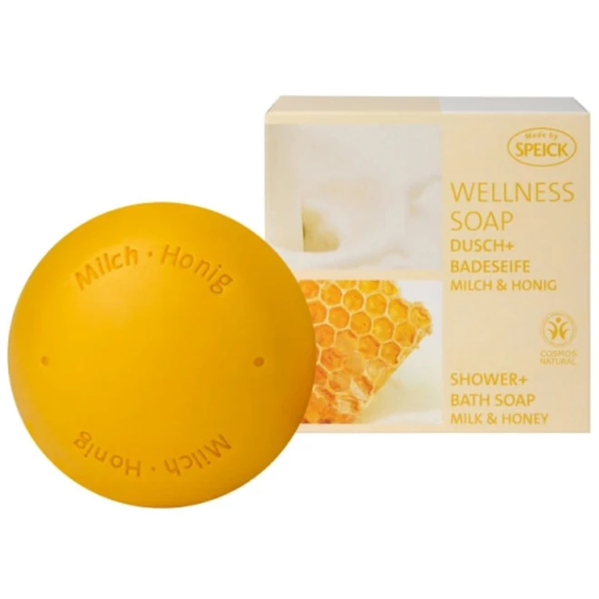 Мило для душу та ванни Speick Wellness Soap Milk & Honey з екстрактом молока та меду 200 г