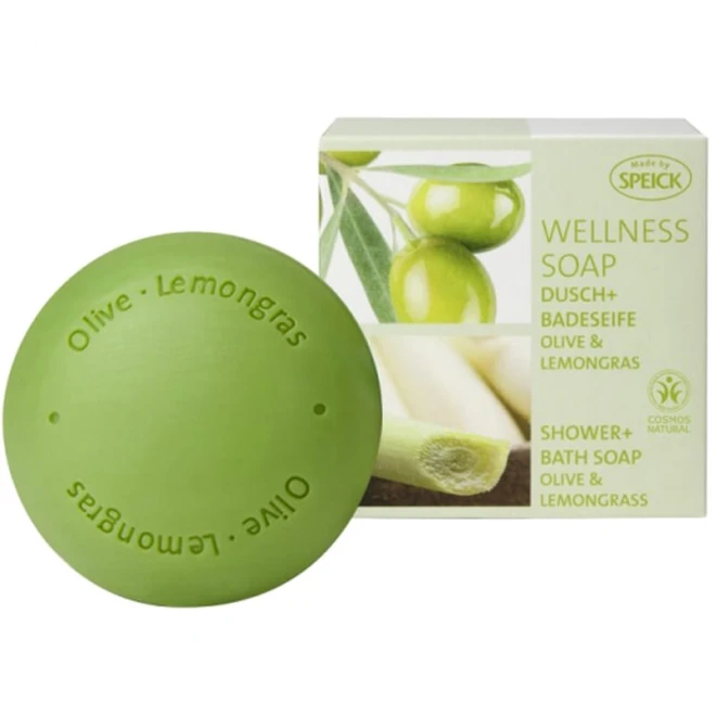 Мило для душу та ванни Speick Wellness Soap Olive & Lemongrass з екстрактом оливки та лимонної трави 200 г