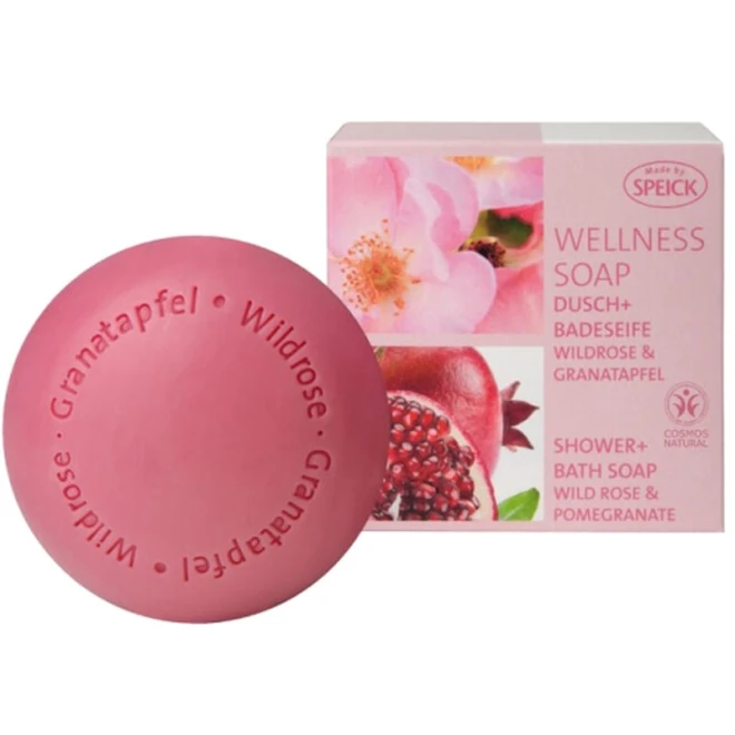 Мило для душу та ванни Speick Wellness Soap Sea Wild Rose & Pomegranate з екстрактом шипшини та граната 200 г