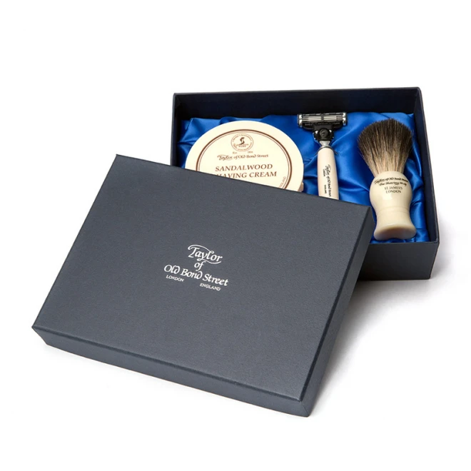Подарунковий набір для гоління Taylor of Old Bond Street Shaving Brush, Mach 3 Razor & Sandalwood Shaving Cream 150 г
