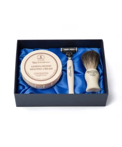 Подарунковий набір для гоління Taylor of Old Bond Street Shaving Brush, Mach 3 Razor & Sandalwood Shaving Cream 150 г