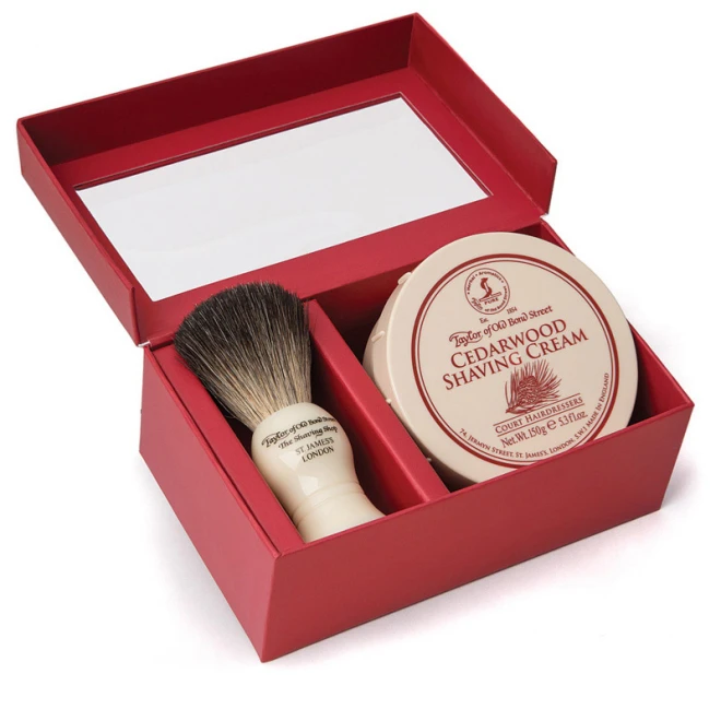 Подарунковий набір для гоління Taylor of Old Bond Street Shaving Brush & Cedarwood Shaving Cream 150 гр