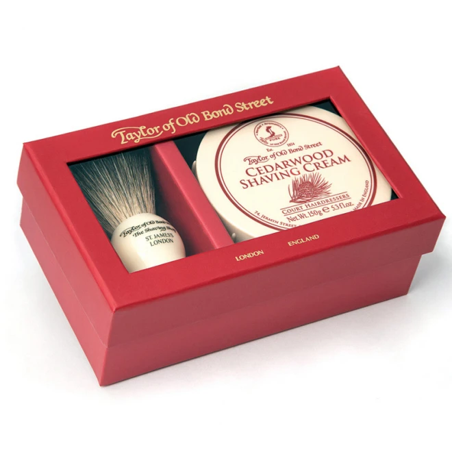 Подарунковий набір для гоління Taylor of Old Bond Street Shaving Brush & Cedarwood Shaving Cream 150 гр