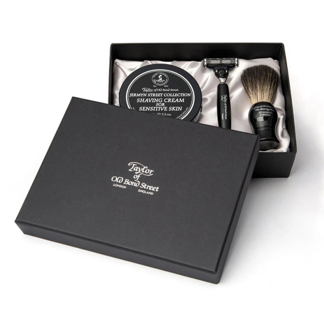 Подарунковий набір для гоління Taylor of Old Bond Street Shaving Brush, Mach 3 Razor & Jermyn Street Collection Shaving Cream 150 г