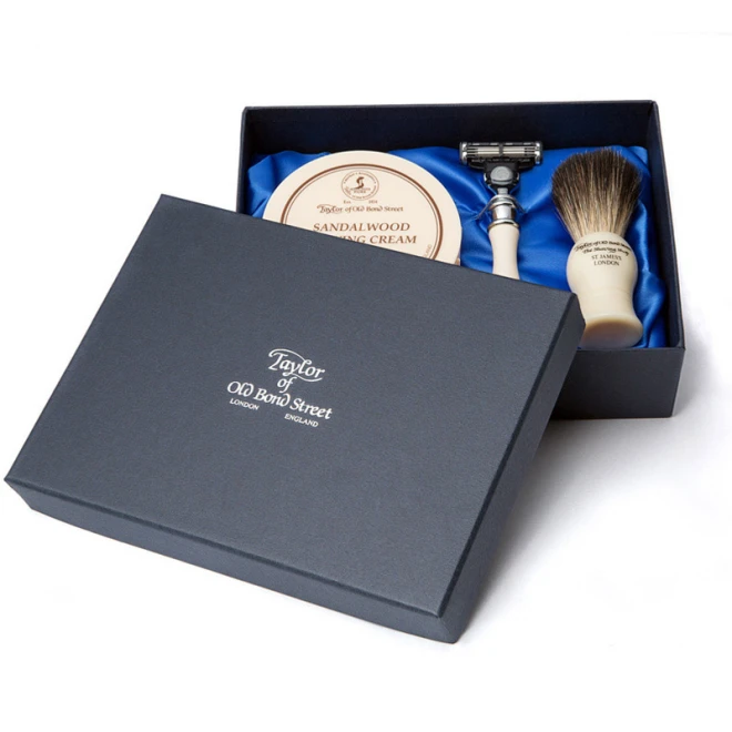 Подарунковий набір для гоління Taylor of Old Bond Street Shaving Brush, Mach 3 Razor & Victorian Sandalwood Shaving Cream 150 г