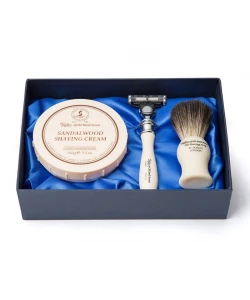 Подарунковий набір для гоління Taylor of Old Bond Street Shaving Brush, Mach 3 Razor & Victorian Sandalwood Shaving Cream 150 г