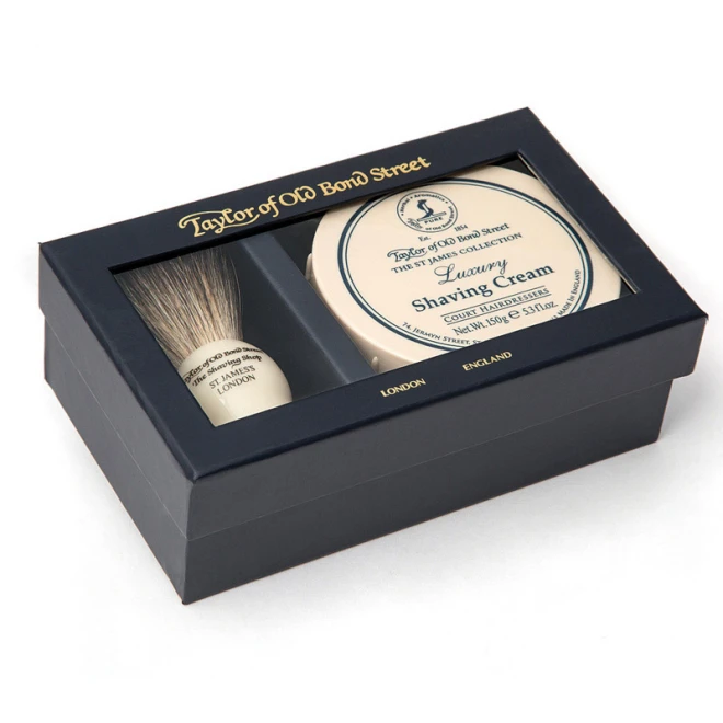 Подарунковий набір для гоління Taylor of Old Bond Street Shaving Brush & Mr Taylor’s Shaving Cream 150 гр