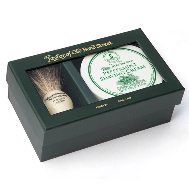 Подарунковий набір для гоління Taylor of Old Bond Street Shaving Brush & Pepermint Shaving Cream 150 гр